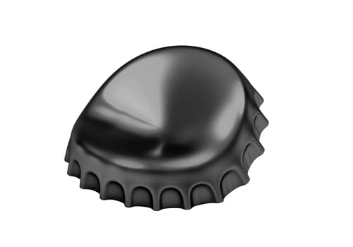 Black bottle cap isolated on white background