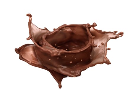 Image of dark Chocolate splash isolated on white background