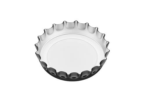 Black bottle cap isolated on white background