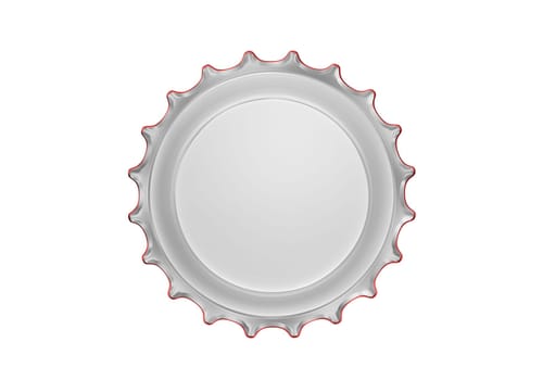 Red bottle cap isolated on white background