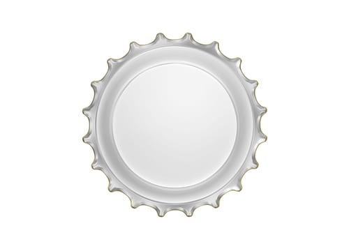 Golden bottle cap isolated on white background