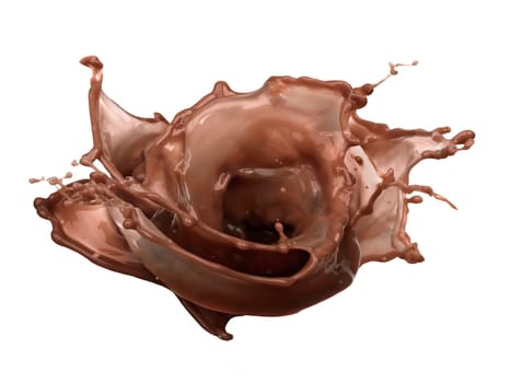 Image of dark Chocolate splash isolated on white background