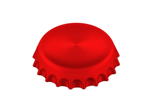 Red bottle cap isolated on white background