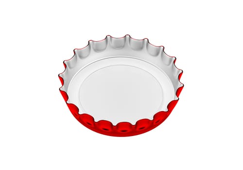 Red bottle cap isolated on white background