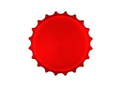 Red bottle cap isolated on white background