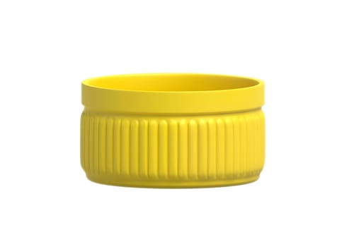 Yellow plastic bottle caps isolated on white background
