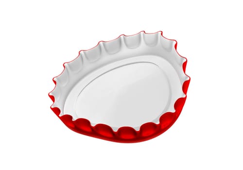 Red bottle cap isolated on white background