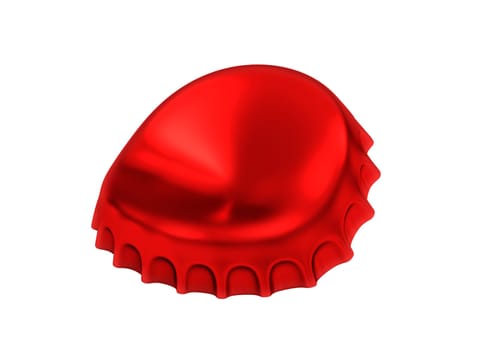 Red bottle cap isolated on white background