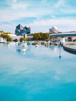 Poitiers, France - September 18 2010: Futuroscope attraction park, vertical view. Photography taken in France