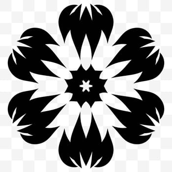 Original floral ornament. A universal circular symmetrical element for a pattern. Isolated objects. Vector image.