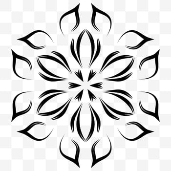 Original floral ornament. A universal circular symmetrical element for a pattern. Isolated objects. Vector image.