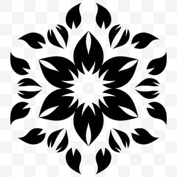 A universal circular symmetrical element for a pattern. Original floral ornament. Isolated objects. Vector image.