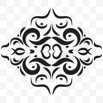 A universal symmetrical element for a pattern. Floral ornament. Isolated objects. Vector image.