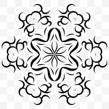 A universal symmetrical element for a pattern. Original ornament. Isolated objects. Vector image.