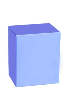 Gift box isolated. Closed blue cardboard box or kraft paper box. Birthday, Valentine's Day, Mother’s Day anniversary or other holiday.
