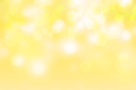 Abstract blurred fresh vivid spring summer light delicate pastel yellow white bokeh background texture with bright circular soft color lights. Beautiful backdrop illustration.
