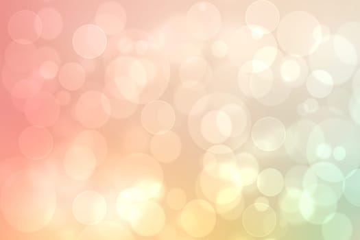 Abstract blurred fresh vivid spring summer light delicate yellow pink green orange bokeh background texture with bright circular soft color lights. Beautiful backdrop illustration.