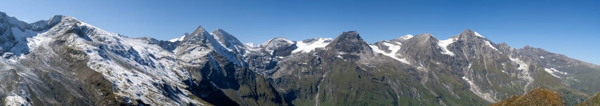 Mountain panorama of the High Tauern mountain range (Austria)