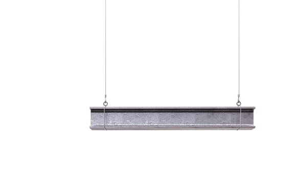 isolated metal beam on a white background 3d render