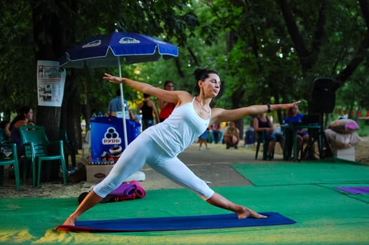 Russia, Volgodonsk - may 19, 2015: Yoga classes Gymnastics for the body yoga