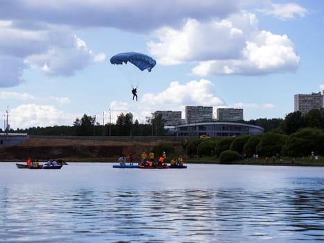 Russia, Volgodonsk - may 19, 2015: Parachuting Skydiving sport for the brave