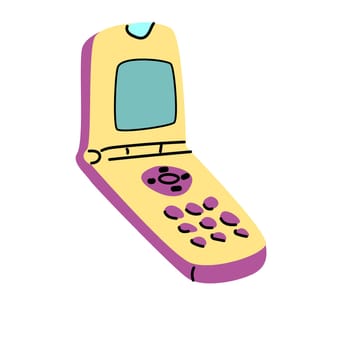 90s retro element mobile phone, 2000s, or y2k element, retro style. Can use for stickers, banner, greeting card.