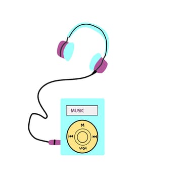 90s retro element or 80s, or y2k music play element, retro style. Can use for stickers, banner, greeting card.