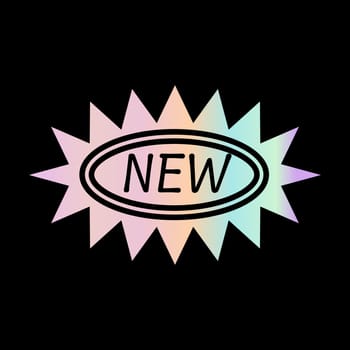 Y2k gradient element, 2000s sticker new with hologram, vector futuristic style, trendy chrome shape. Abstract aesthetic retro element.
