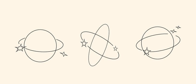 y2k retro elements set, 90s or 2000s elements of stars and shapes in minimalistic boho style on gradient blurred background