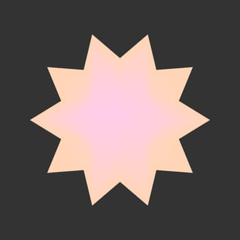 y2k futuristic element of 2000s aesthetic design, star shape in gradient. Abstract figure on black background