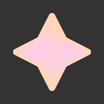 y2k futuristic element of 2000s aesthetic design, star shape in gradient. Abstract figure on black background