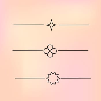 y2k retro elements set, 90s or 2000s elements of border in minimalistic style on gradient blurred background