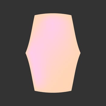 y2k retro element, 90s or 2000s figure in gradient peach and pink color. Illustration on black style.