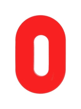 A 0 zero magnetic letter on white with clipping path
