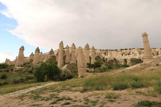 The Love Valley in Cappadocia with its many fairy chimneys, close to Göreme, Cappadocia, Turkey 2022