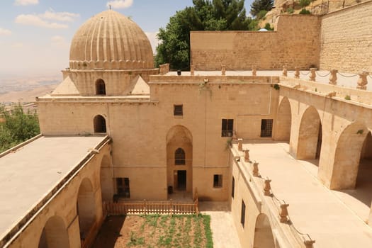 View into the inner courtyard of the Sultan Isa Medrese, Madrasa, Zinciriye Medrese, Mardin, Turkey 2022