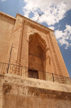 The majestic gate of the Sultan Isa Medrese, Madrasa, Zinciriye Medrese in the old town of Mardin, Turkey 2022
