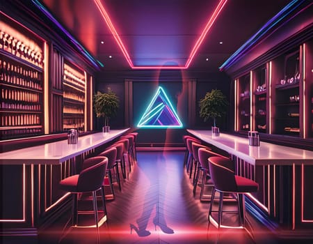 Neon sign, adults only, 18 plus, sex and xxx. Restricted content, erotic video concept banner, poster or sign template in neon light style.