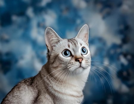 Cat portrait sterile environment and perfect view in resolution concept, the vision of the future and a healthy life concept. Look precisely and directly at the target.