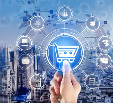 Hand holds virtual global internet connection metaverse. Application technology for global internet connections and digital marketing, finance and banking, digital connection technology, big data.