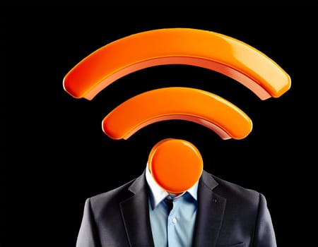 Wi-Fi network symbol. Wi-Fi sign with binary code. WiFi access, WiFi hotspot signal icon. Cellular connection zone. Data transfer. Router or mobile transmission.
