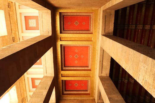 Several colorful patterns on the ceilings of different structures at the Anitkabir monument, complex, memorial, the Hall of Honor, that houses the tomb of Atatürk, Ataturk and two aisles, collonades, Ankara, Turkey 2022