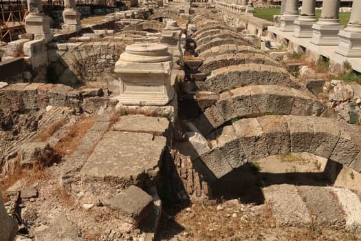 Shot of the Smyrna Agora taken from above, Izmir, Turkey 2022
