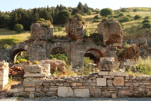 The ruins of the Baths of Varius at Ephesus, Selcuk, Turkey 2022