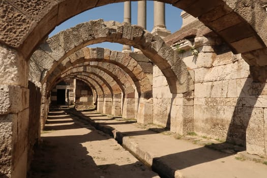 The arches of the agora of the ancient city of Smyrna, Izmir, Turkey 2022