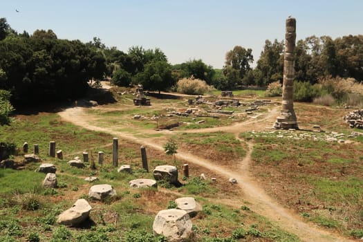 The remaining structures of the Temple of Artemis in Selcuk, near Ephesus, Turkey 2022