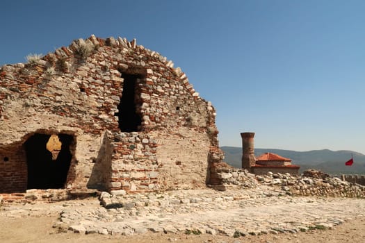 Remaining building inside of Ayasuluk Castle in Selcuk, near Ephesus, Turkey 2022