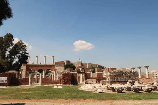 The ruins of the Basilica of St. John in Selcuk, near Ephesus, Turkey 2022