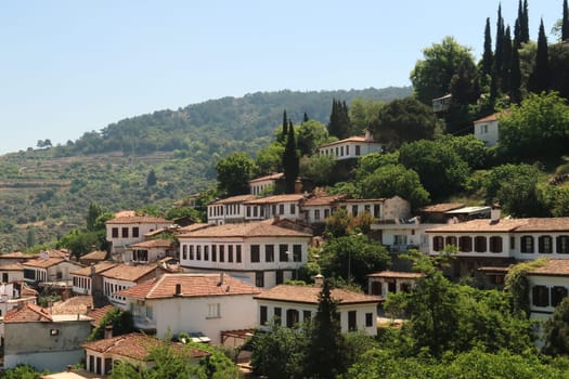 Some of the traditional houses in the town of Sirince, Izmir Province, Turkey 2022