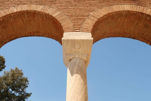 Pillar and arcs arches of the Basilica of St. John in Selcuk, near Ephesus, Turkey 2022